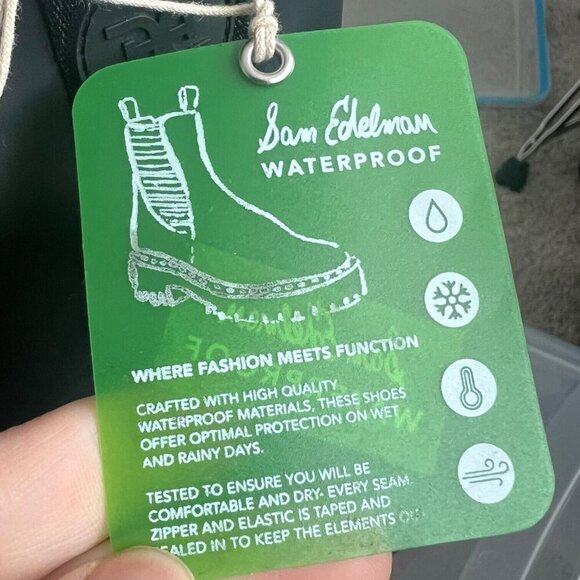 Sam Edelman Lessie Tall Rain Boots With Shearling Lining Black Waterproof Size 5 - Picture 8 of 8